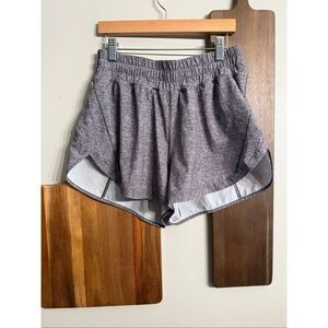 Lululemon Heathered Gray Lux  Pull-On Lined Performance Athletic Shorts Size 8